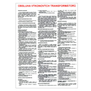 Tabulka bezpečnostní A3 “Obsluha výkonových transformátorů”